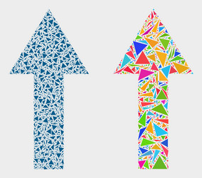 arrow up mosaic icon triangle elements vector image