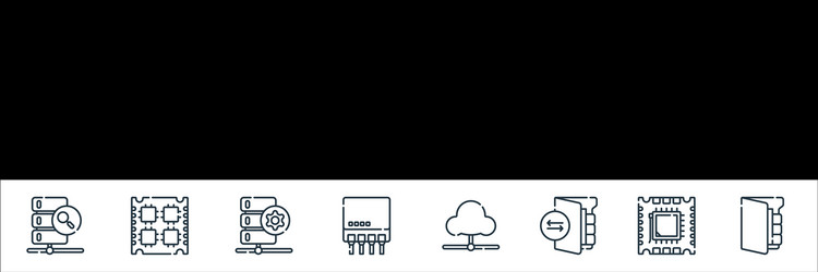 database and servers line icons linear set vector image
