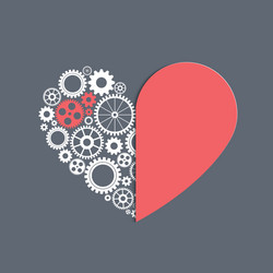 Heart with Gears - Mechanical Love vector image