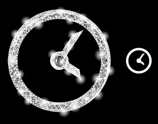 magic hatched mesh clock with glare spots vector image