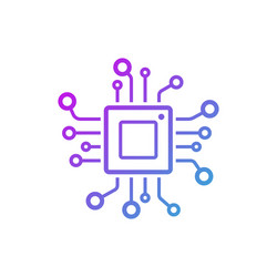 Microchip Icon - CPU Circuit vector image