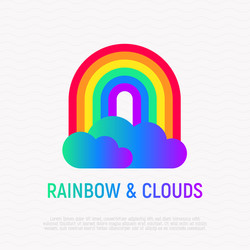 rainbow with gradient clouds icon lgbt symbol vector image