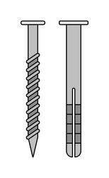 self tapping screw and dowel flat icon vector image