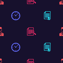 set certificate template clock document vector image