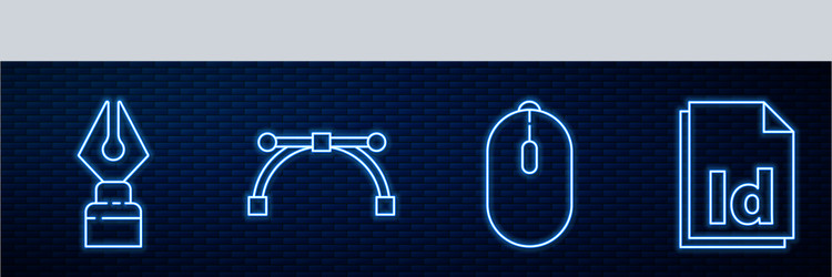 set line computer mouse fountain pen nib bezier vector image