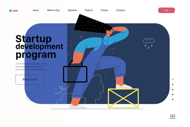 startup website landing template vector image