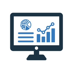 Statistics analytics icon graphics vector