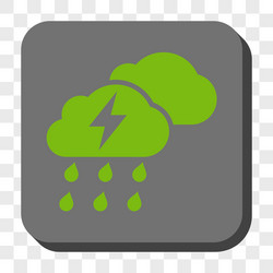 thunderstorm clouds rounded square button vector image