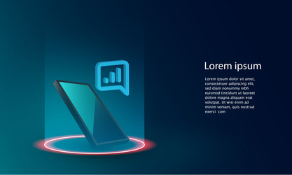 application of smartphone with business graph vector image