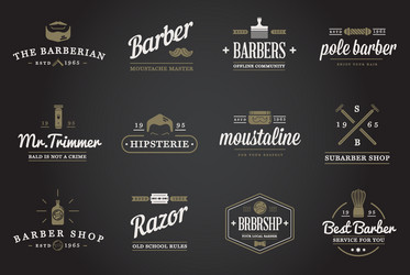 Barber Shop Elements & Icons Vector Image