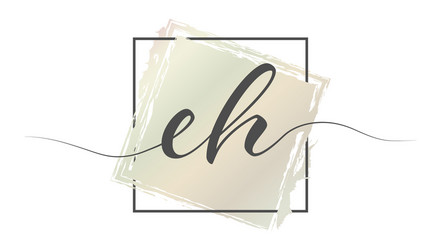 calligraphic lowercase letters eh in a single vector image