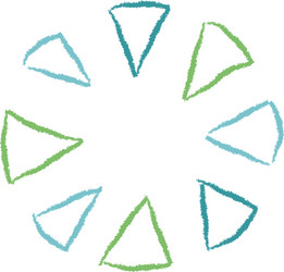 circular triangles pattern vector image