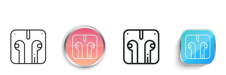 earbuds icon thin linear regular and button style vector image