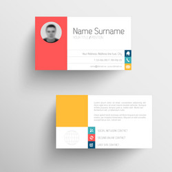 Modern business card template with flat user vector