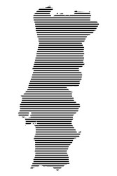 portugal map with a lined pattern vector image