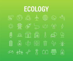 set ecology nature solar power save planet vector image