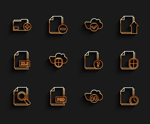 set line document with search psd file vector image