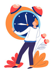 time concept isolated abstract icon alarm clock vector image