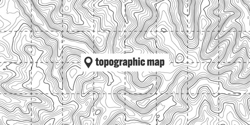 topographic map with contour lines geographic vector image