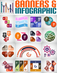 Big set of infographic banners and backgrounds vector