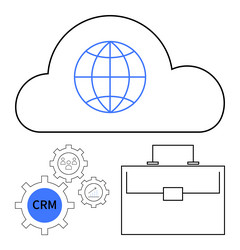 cloud-based crm integration for business vector image