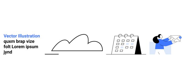 cloud computing with calendar events and digital vector image
