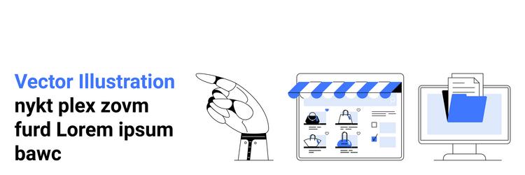 digital marketing elements website storefront vector image