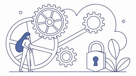 digital security and system protection solution vector image