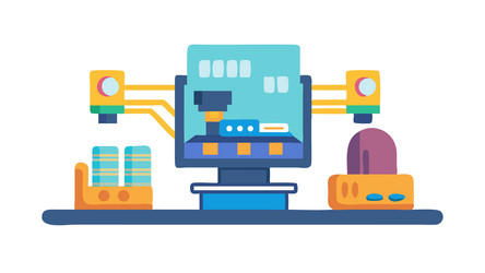 digital workflow data integration process design vector image