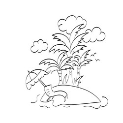 palm tree line drawing for print vector image