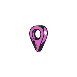 pin map marker hand drawn in isometric perspective vector image