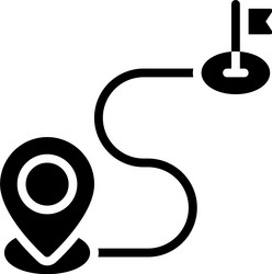 route with flag icon location map and navigation vector image