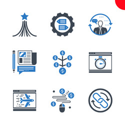 Seo and web opimization icons set vector