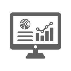 statistics analytics icon gray graphics vector image