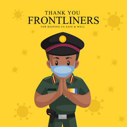 thank you frontliners for keeping us safe and well vector