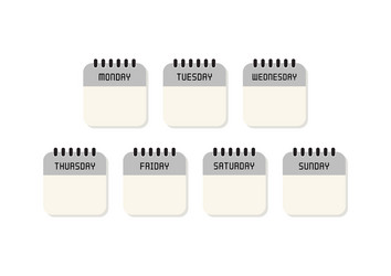 week calendar flat icon on white background vector image