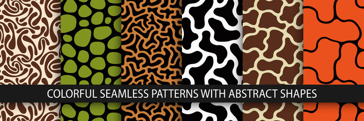 collection of colorful seamless patterns vector image