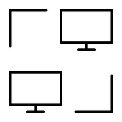 Computer network line icon lan minimal pictograph vector