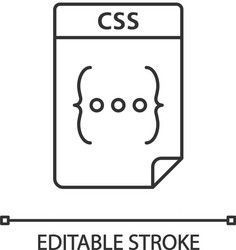 css file linear icon cascading style sheets vector image