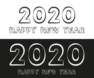 happy new year 2020 text typography design Vector Image