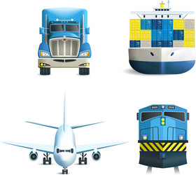 logistic icons set vector image