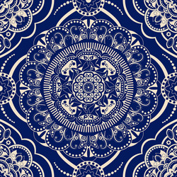 Ornamental seamless pattern blue ethnic Royalty Free Vector