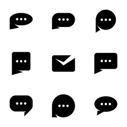set icons on a theme message vector image