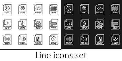 set line msg file document txt html eps jpg vector image