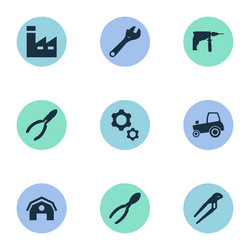 set of simple axe icons vector image