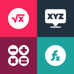 set pop art function mathematical symbol vector image