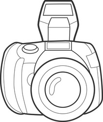 Symbol photo camera icon for web site line art vector