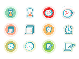 Time and date icons vector