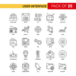 User interface black line icon - 25 business vector