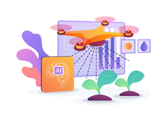 ai-powered irrigation management abstract concept vector image
